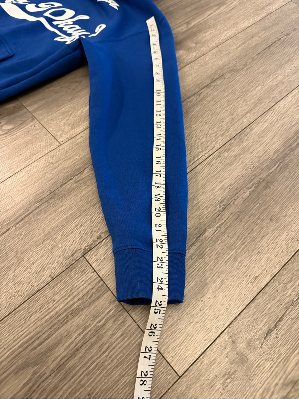 Megan Moroney Blue Oversized Am I Okay Fleece Size: Small Hoodie Pullover Jacket - Picture 6 of 8